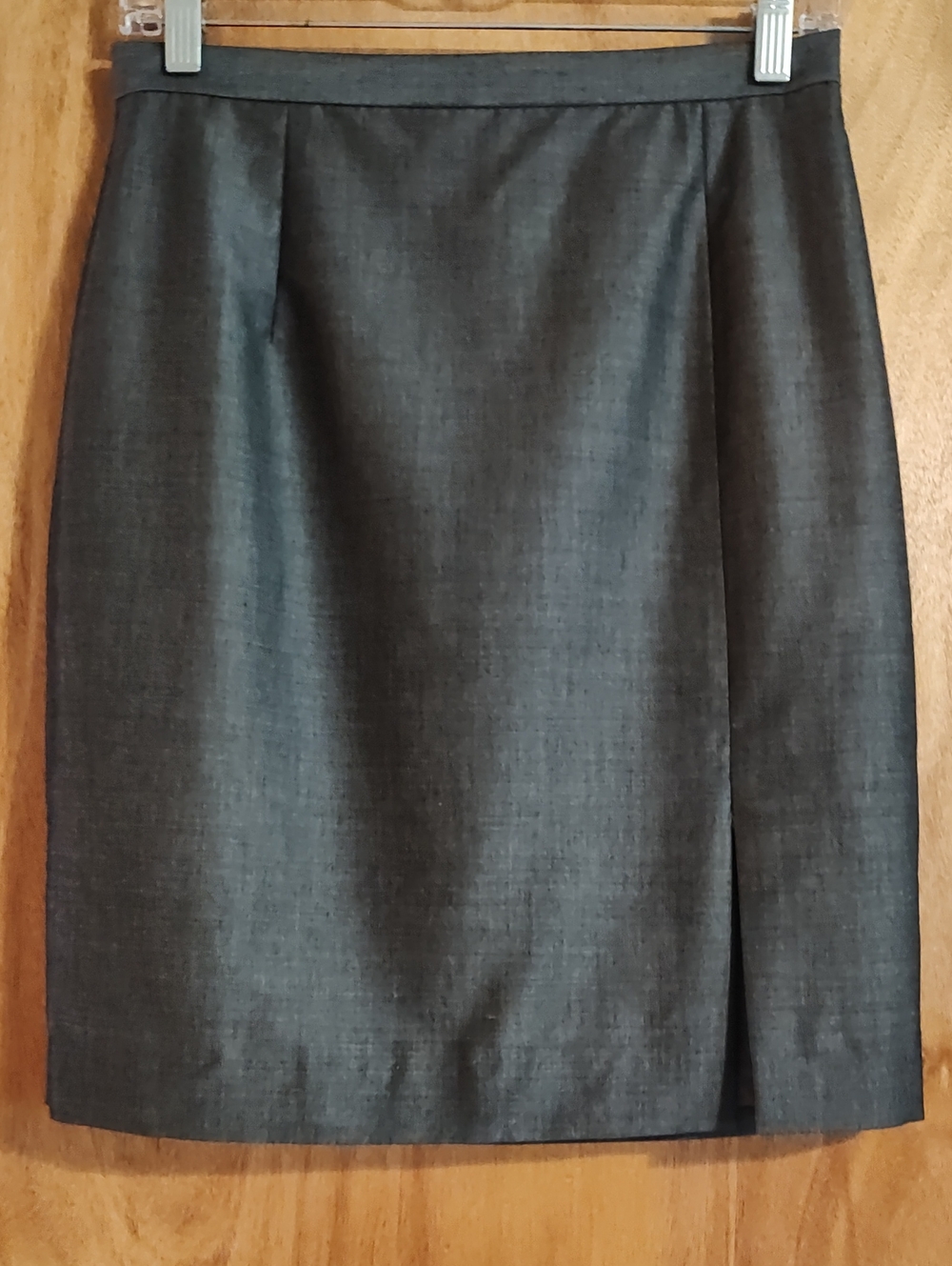 90s Vintage Ann Taylor Wool Blend Pencil Skirt Charcoal Gray Classic Chic 8